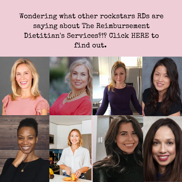 Wondering what other rockstar RDs are saying about The Reimbursement Dietitian's Services?!? Click HERE to fin out.